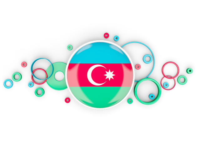 Circle background. Download flag icon of Azerbaijan at PNG format