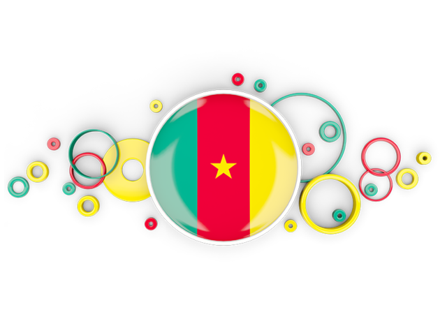 Circle background. Download flag icon of Cameroon at PNG format
