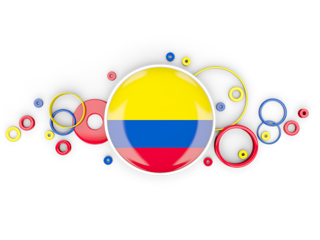 Circle background. Download flag icon of Colombia at PNG format