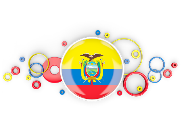 Circle background. Download flag icon of Ecuador at PNG format