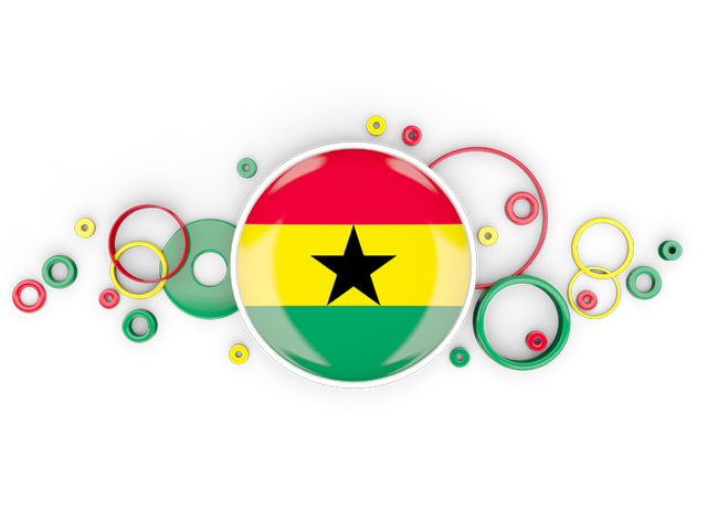 Circle background. Download flag icon of Ghana at PNG format