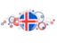 Iceland. Circle background. Download icon.