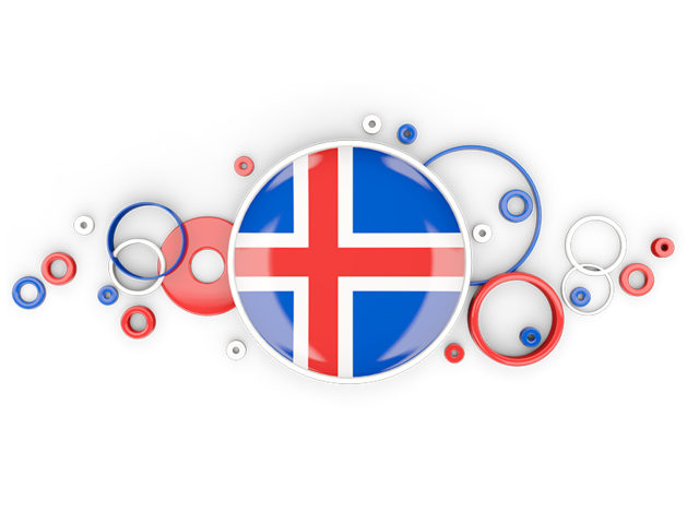 Circle background. Download flag icon of Iceland at PNG format