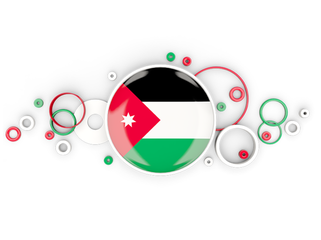 Circle background. Download flag icon of Jordan at PNG format