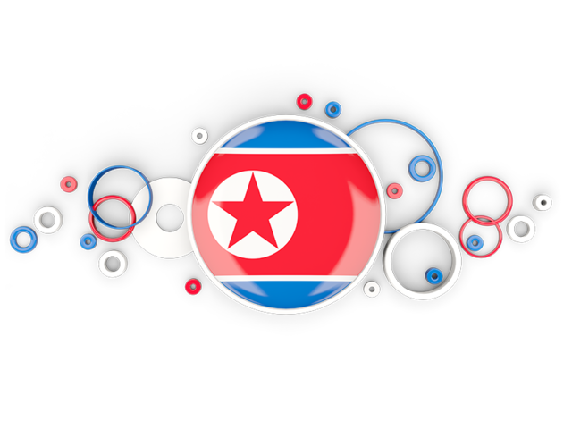 Circle background. Download flag icon of North Korea at PNG format