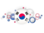 South Korea. Circle background. Download icon.