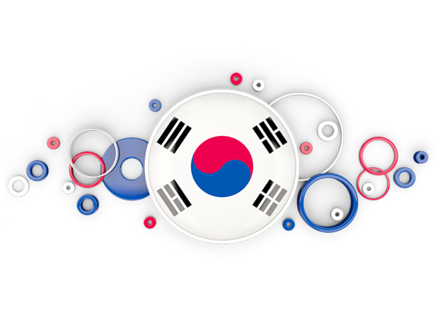 Circle background. Download flag icon of South Korea at PNG format
