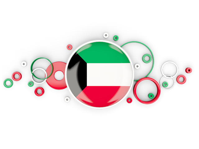 Circle background. Download flag icon of Kuwait at PNG format