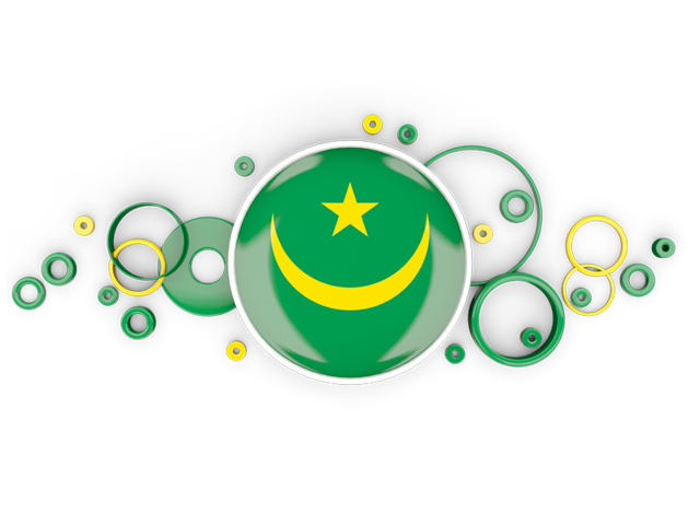 Circle background. Download flag icon of Mauritania at PNG format