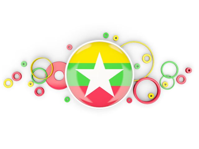Circle background. Download flag icon of Myanmar at PNG format