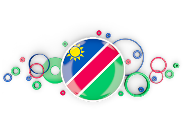 Circle background. Download flag icon of Namibia at PNG format