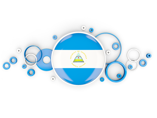 Circle background. Download flag icon of Nicaragua at PNG format