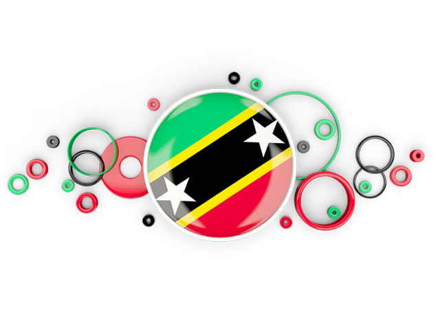 Circle background. Download flag icon of Saint Kitts and Nevis at PNG format