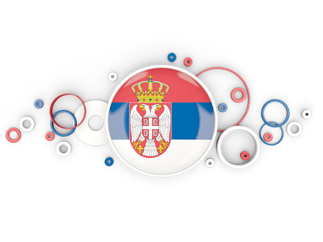 Circle background. Download flag icon of Serbia at PNG format