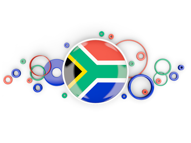 Circle background. Illustration of flag of South Africa