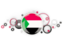 Sudan. Circle background. Download icon.