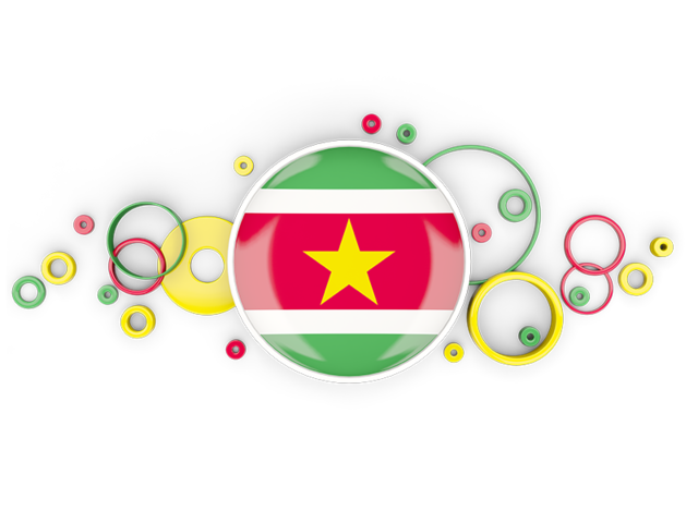 Circle background. Download flag icon of Suriname at PNG format