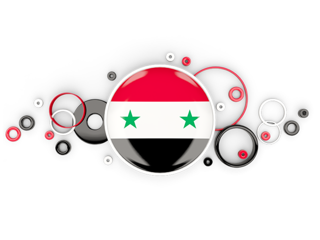 Circle background. Download flag icon of Syria at PNG format