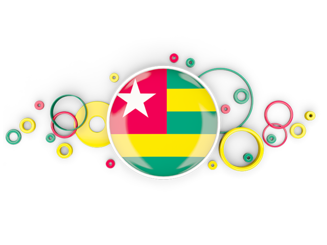 Circle background. Download flag icon of Togo at PNG format