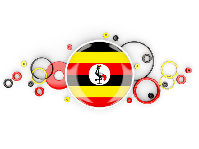 Circle background. Download flag icon of Uganda at PNG format