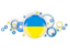 Ukraine. Circle background. Download icon.