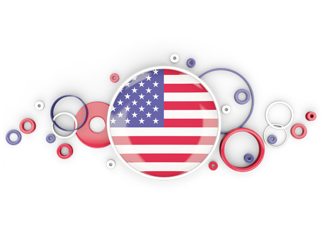 Circle background. Download flag icon of United States of America at PNG format