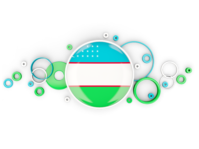 Circle background. Download flag icon of Uzbekistan at PNG format