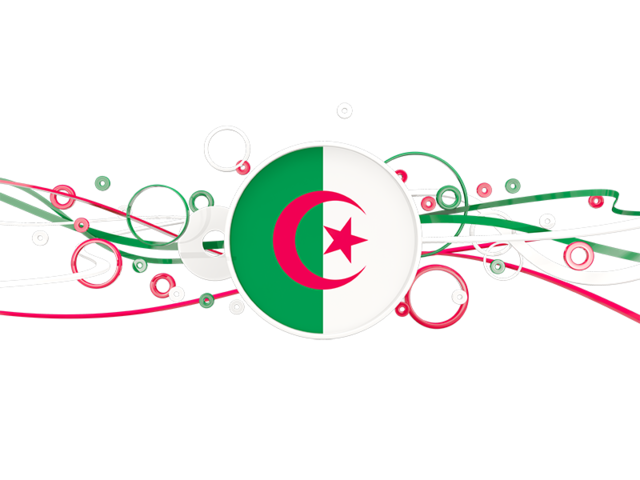 Circles with lines. Download flag icon of Algeria at PNG format