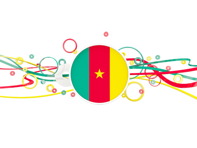 Circles with lines. Download flag icon of Cameroon at PNG format