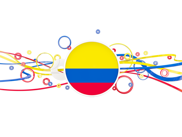 Узор из кругов и линий. Скачать флаг. Колумбия