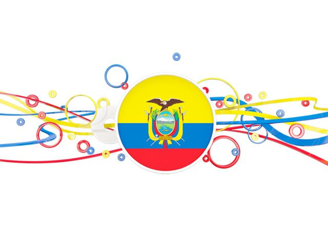 Узор из кругов и линий. Скачать флаг. Эквадор