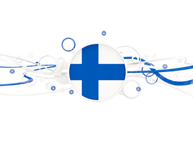 Узор из кругов и линий. Скачать флаг. Финляндия