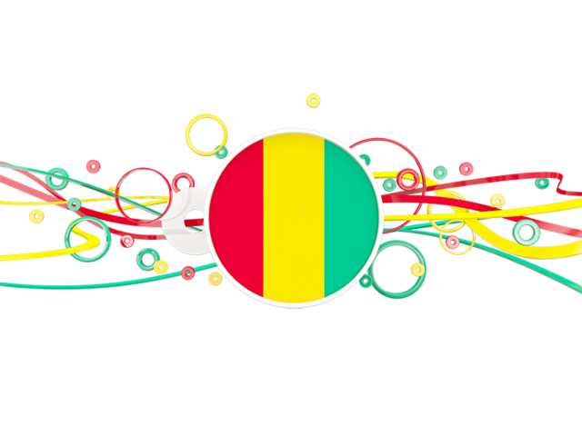 Circles with lines. Download flag icon of Guinea at PNG format