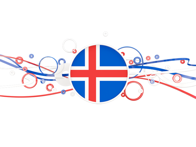 Узор из кругов и линий. Скачать флаг. Исландия
