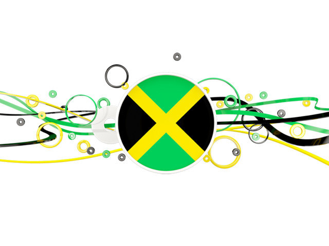 Узор из кругов и линий. Скачать флаг. Ямайка