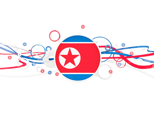 Узор из кругов и линий. Скачать флаг. Северная Корея