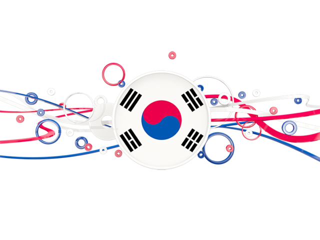 Узор из кругов и линий. Скачать флаг. Южная Корея