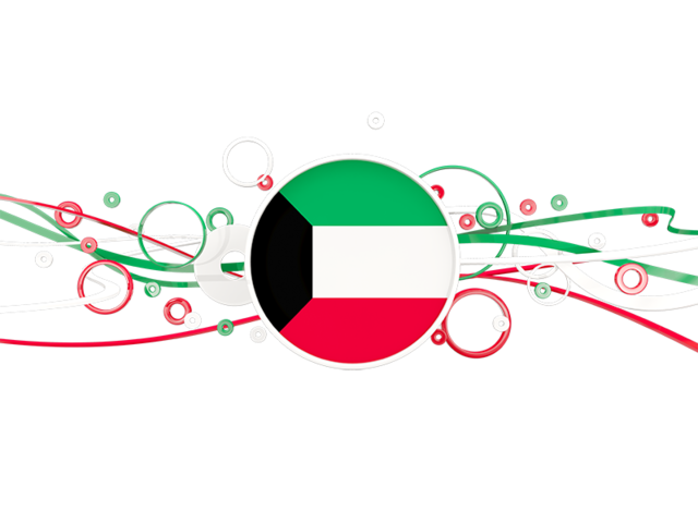 Узор из кругов и линий. Скачать флаг. Кувейт