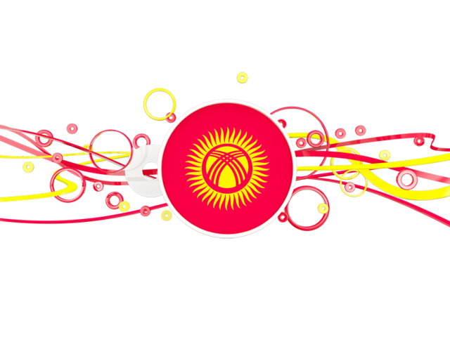 Circles with lines. Download flag icon of Kyrgyzstan at PNG format
