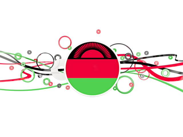 Узор из кругов и линий. Скачать флаг. Малави