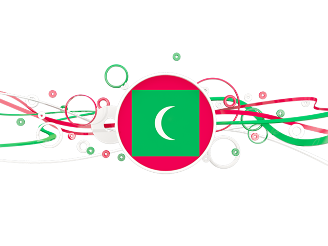 Узор из кругов и линий. Скачать флаг. Мальдивы