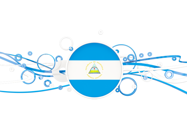 Узор из кругов и линий. Скачать флаг. Никарагуа