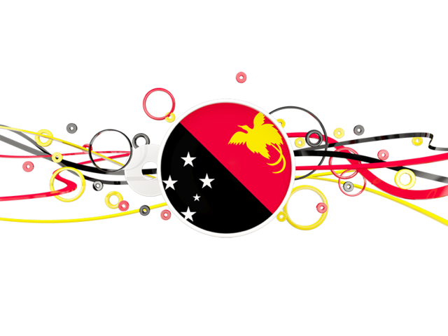 Узор из кругов и линий. Скачать флаг. Папуа — Новая Гвинея