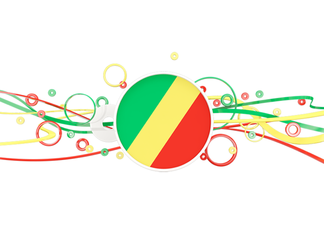 Узор из кругов и линий. Скачать флаг. Республика Конго
