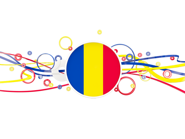 Узор из кругов и линий. Скачать флаг. Румыния