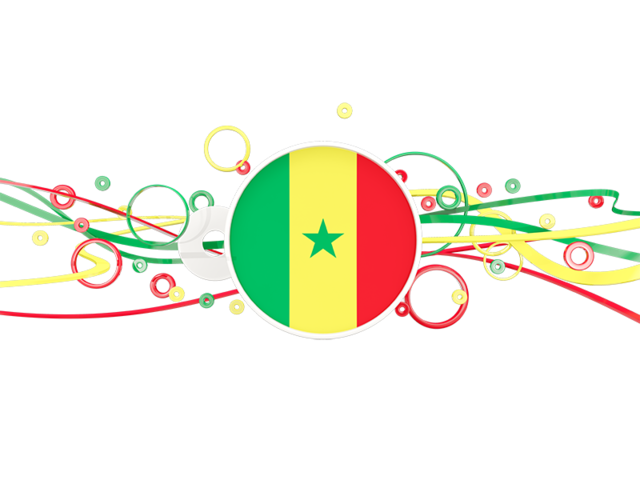 Узор из кругов и линий. Скачать флаг. Сенегал