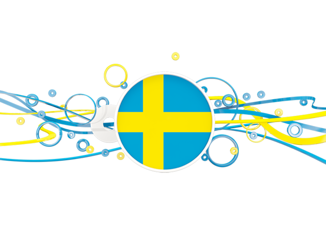 Узор из кругов и линий. Скачать флаг. Швеция