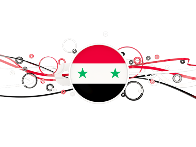 Узор из кругов и линий. Скачать флаг. Сирия