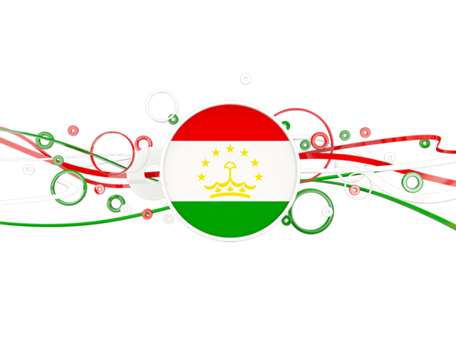 Узор из кругов и линий. Скачать флаг. Таджикистан