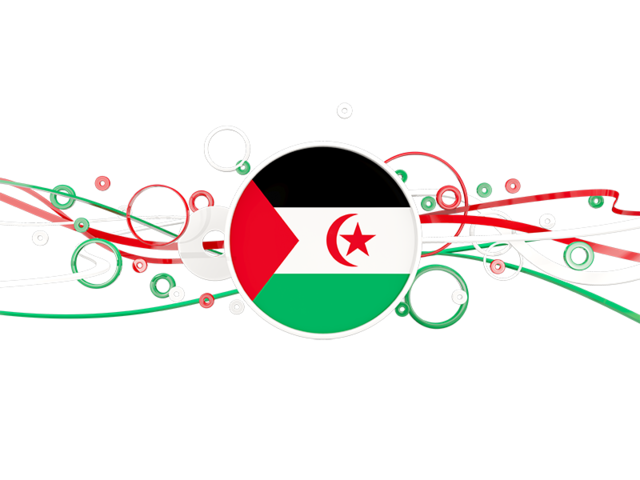 Circles with lines. Download flag icon of Western Sahara at PNG format